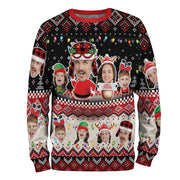 Funny Custom Face Christmas Sweater – Personalized Holiday Sweatshirt for Men & Women