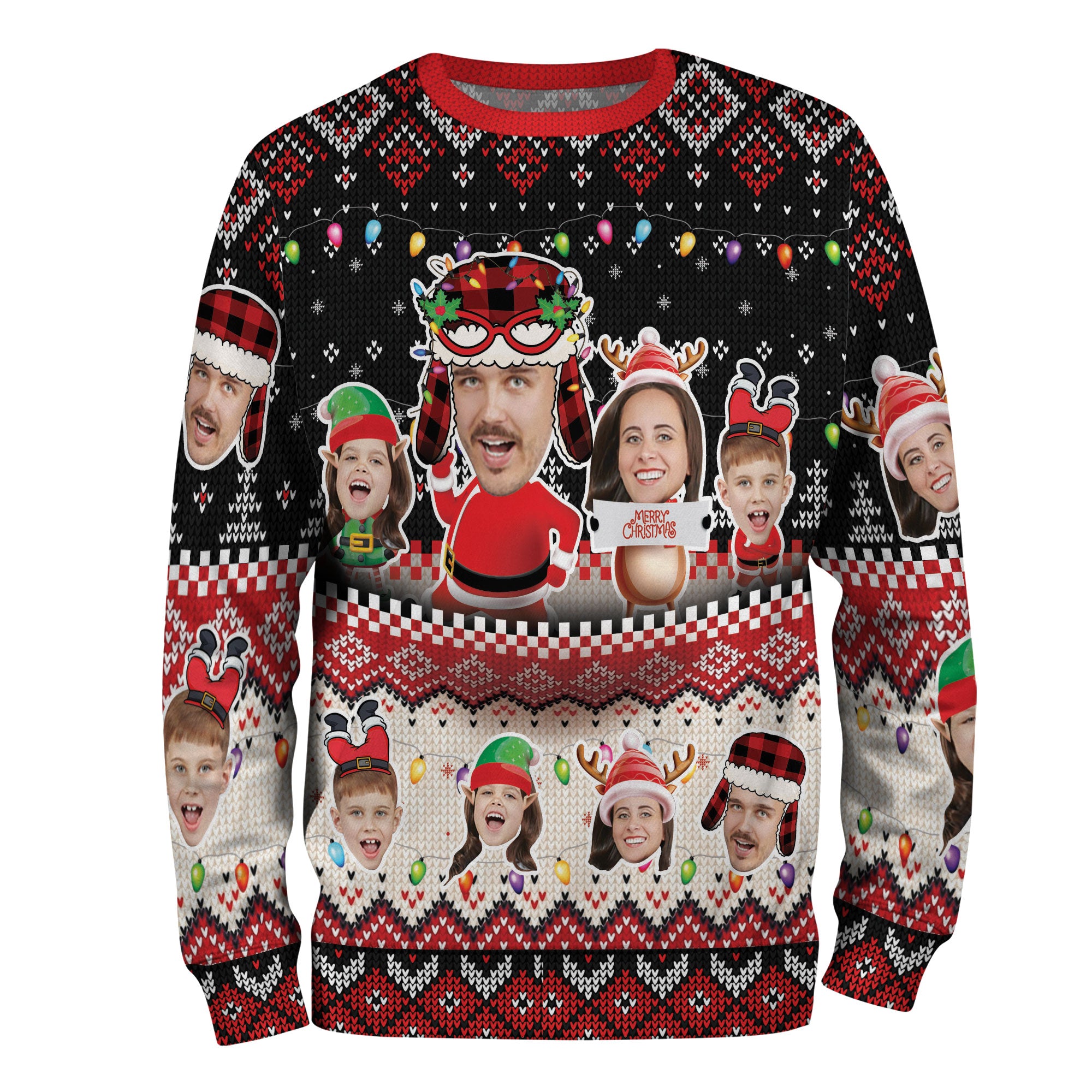 Funny Custom Face Christmas Sweater – Personalized Holiday Sweatshirt for Men & Women