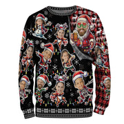 Ugly Christmas Sweater Custom Face – Personalized Holiday Sweatshirt for Couples Gift