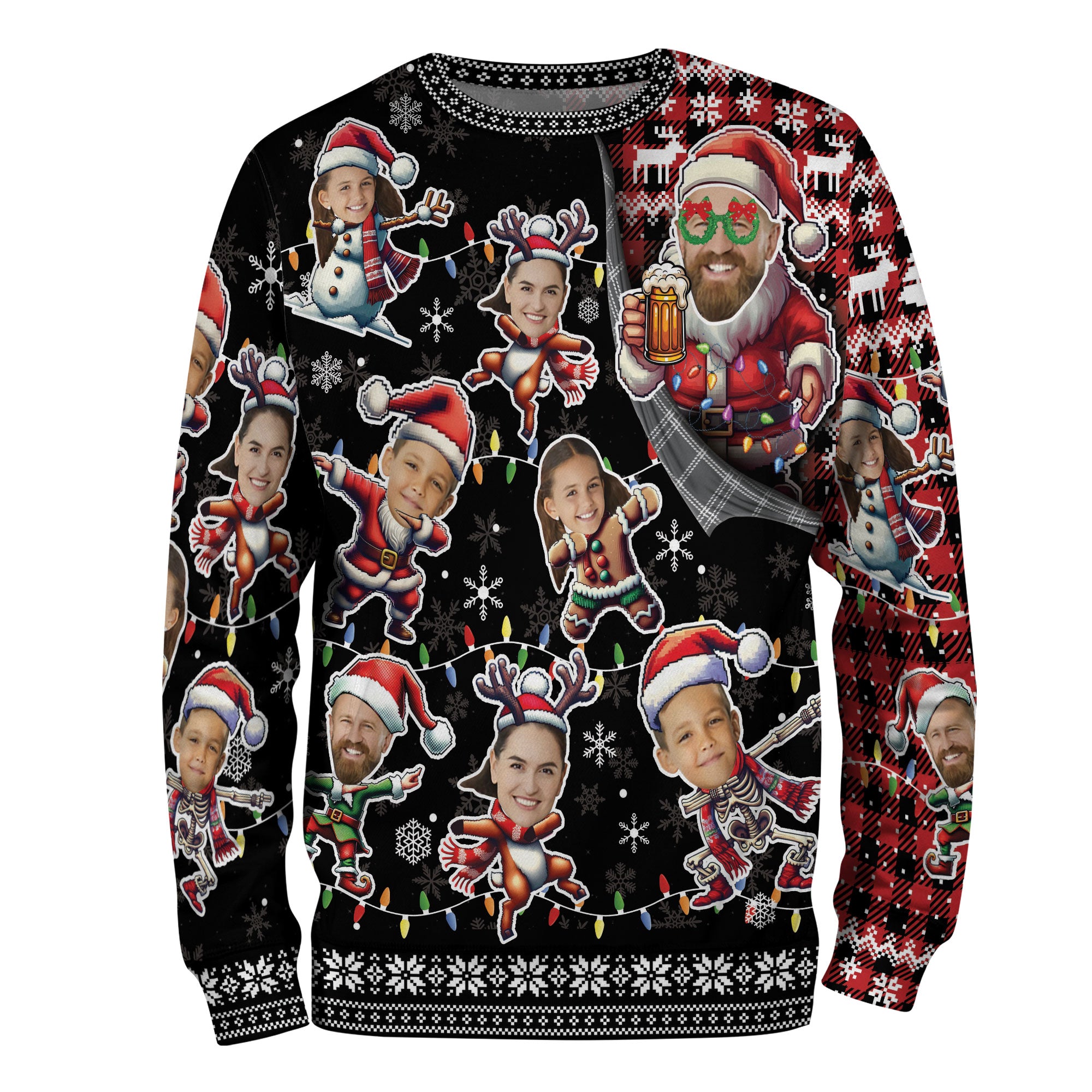 Ugly Christmas Sweater Custom Face – Personalized Holiday Sweatshirt for Couples Gift