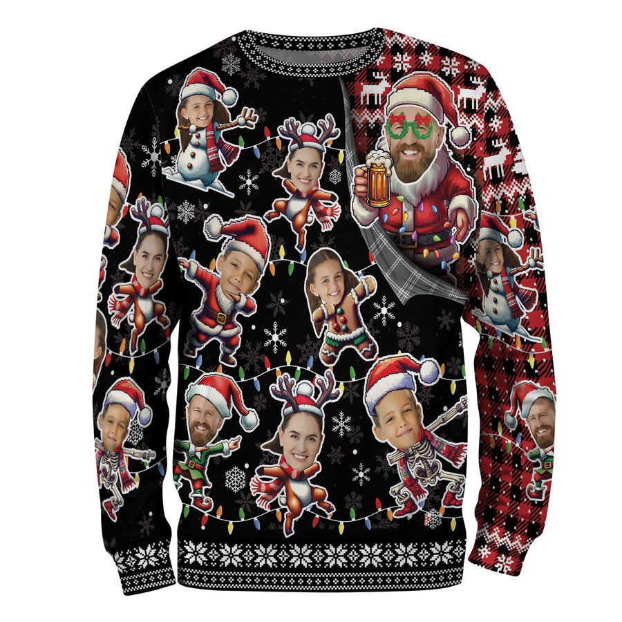 Ugly Christmas Sweater Custom Face – Personalized Holiday Sweatshirt for Couples Gift