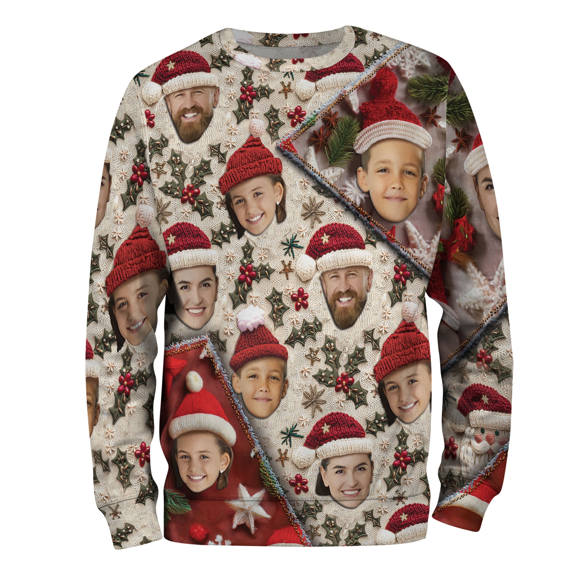 Personalized Ugly Christmas Sweater – Custom Photo Holiday Sweatshirt for Family Gifts