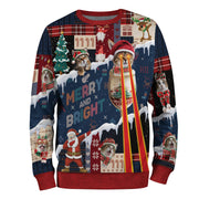 Merry & Bright Cat Ugly Christmas Sweater – Personalized Holiday Sweatshirt for Women