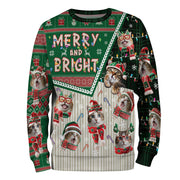 Custom Pet Photos Sweater – Funny Ugly Christmas Sweatshirt for Cat Mom & Dad Gift