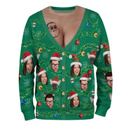 Personalized Face Ugly Xmas Sweater – Funny Custom Photo Christmas Sweatshirt for Funny Gift