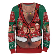 Funny Ugly Christmas Deep V Sweater – Custom Face Holiday Sweatshirt for Funny Gift