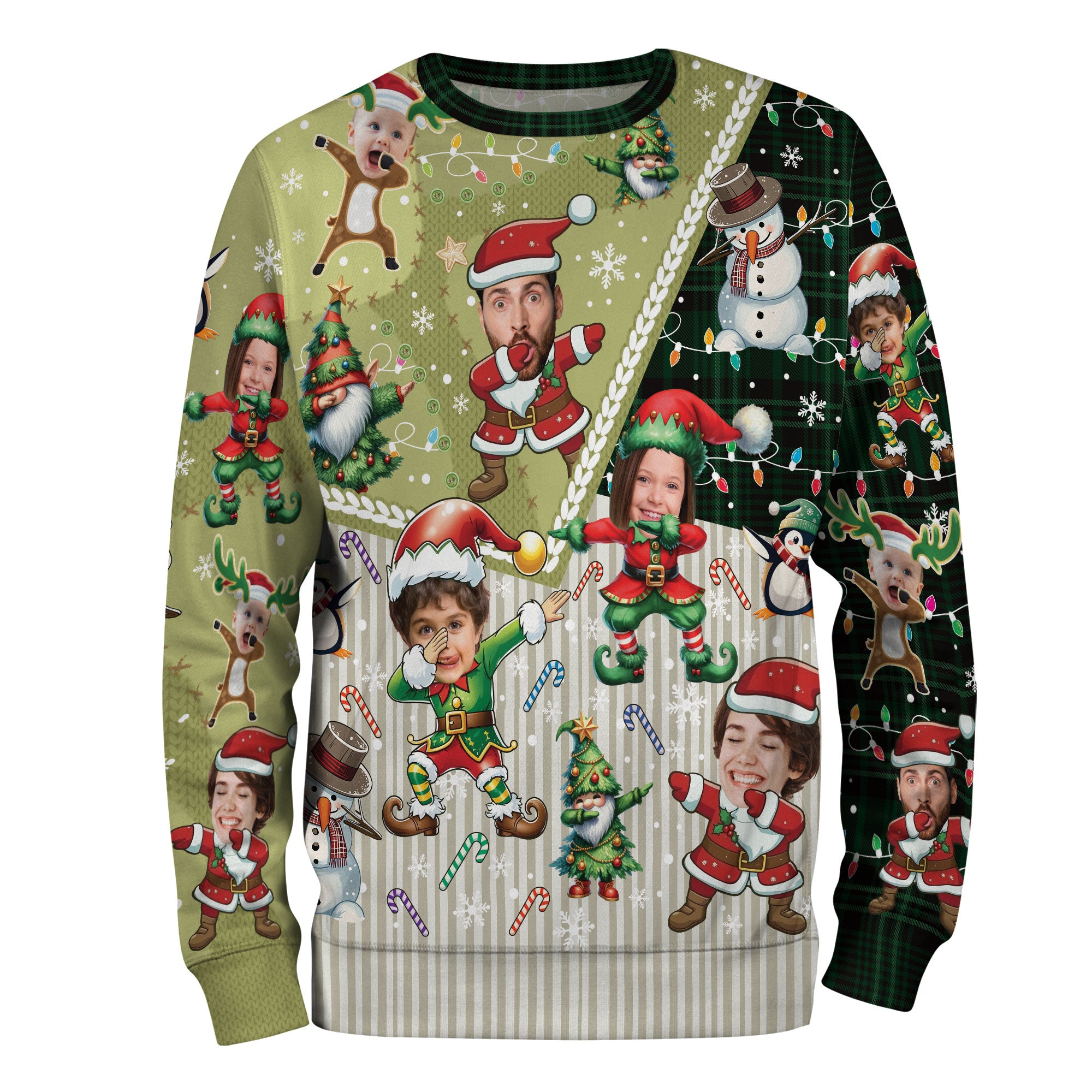 Personalized Photo Holiday Sweater – Custom Face Ugly Christmas Sweatshirt for Family Gift