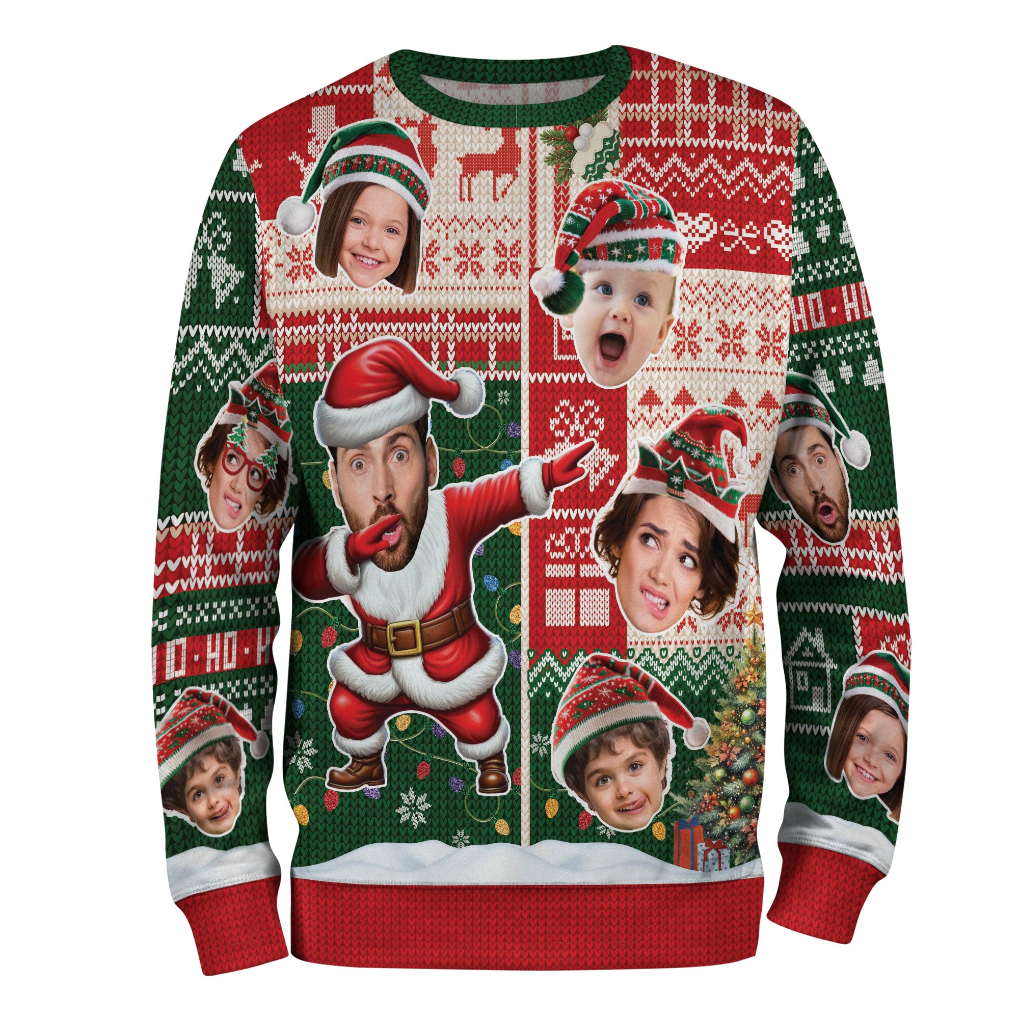 Personalized Photo Ugly Christmas Sweater – Funny Custom Face Holiday Sweatshirt for Holiday Gift