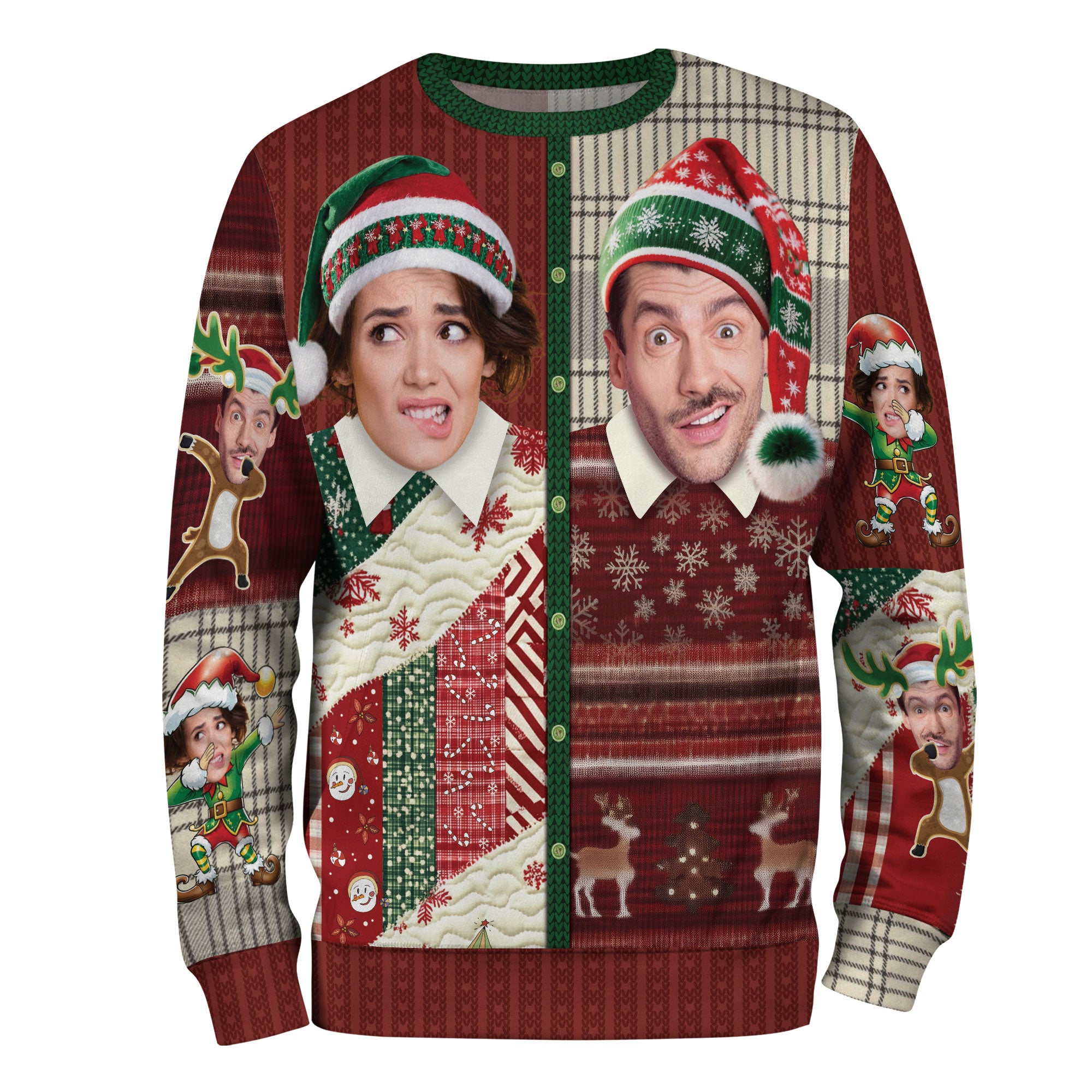 Funny Custom Photo Ugly Christmas Sweater – Personalized Holiday Sweatshirt for Women & Men