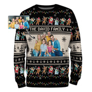 Custom Family Photo Christmas Sweater – Personalized Name Ugly Holiday Sweatshirt