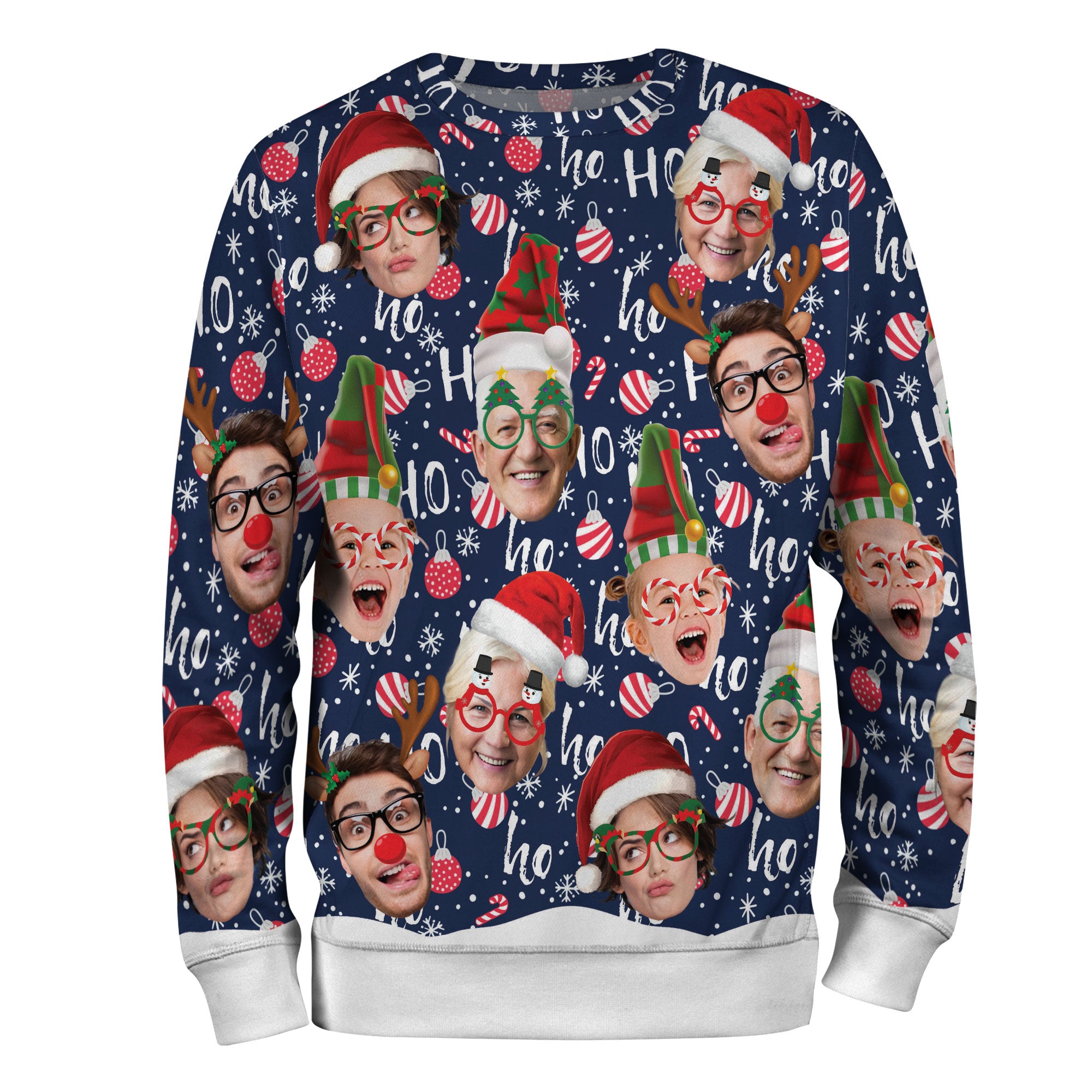 Custom Family Photo Ugly Christmas Sweater – Personalized Holiday Gift Sweatshirt for Family