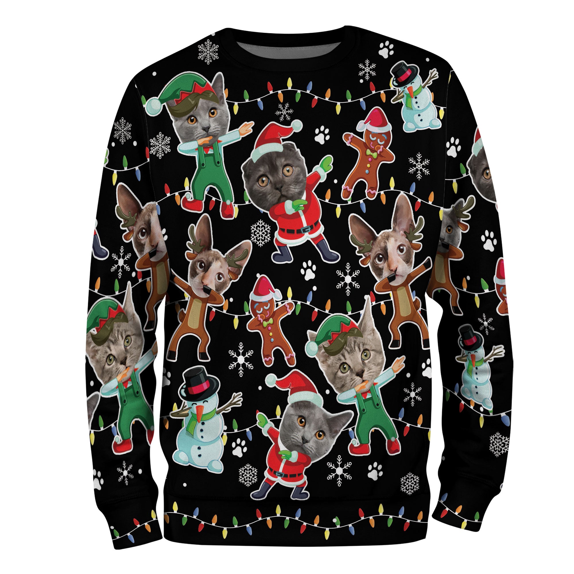 Custom Pet Face Ugly Christmas Sweater for Men Women – Personalized Photo Holiday Sweatshirt