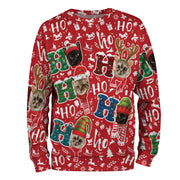 Personalized Pet Face Christmas Sweater – Custom Photo Ugly Xmas Sweatshirt for Men & Women