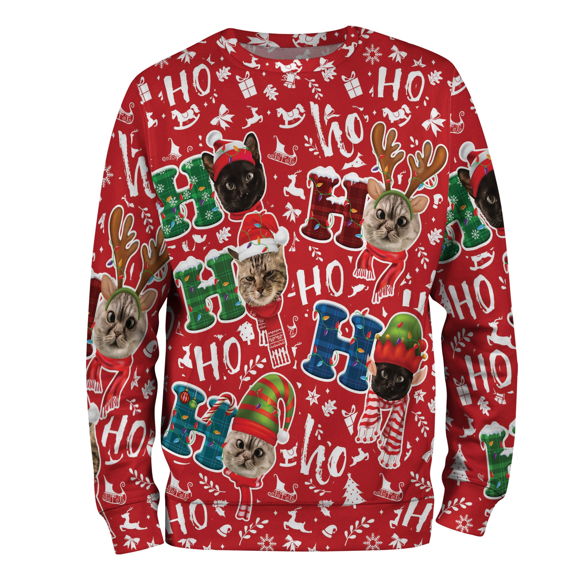 Personalized Pet Face Christmas Sweater – Custom Photo Ugly Xmas Sweatshirt for Men & Women