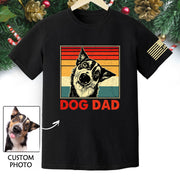 Custom Dog Dad T-Shirt – Personalized Pet Portrait Vintage Tee, Unique Gift for Dog Lovers