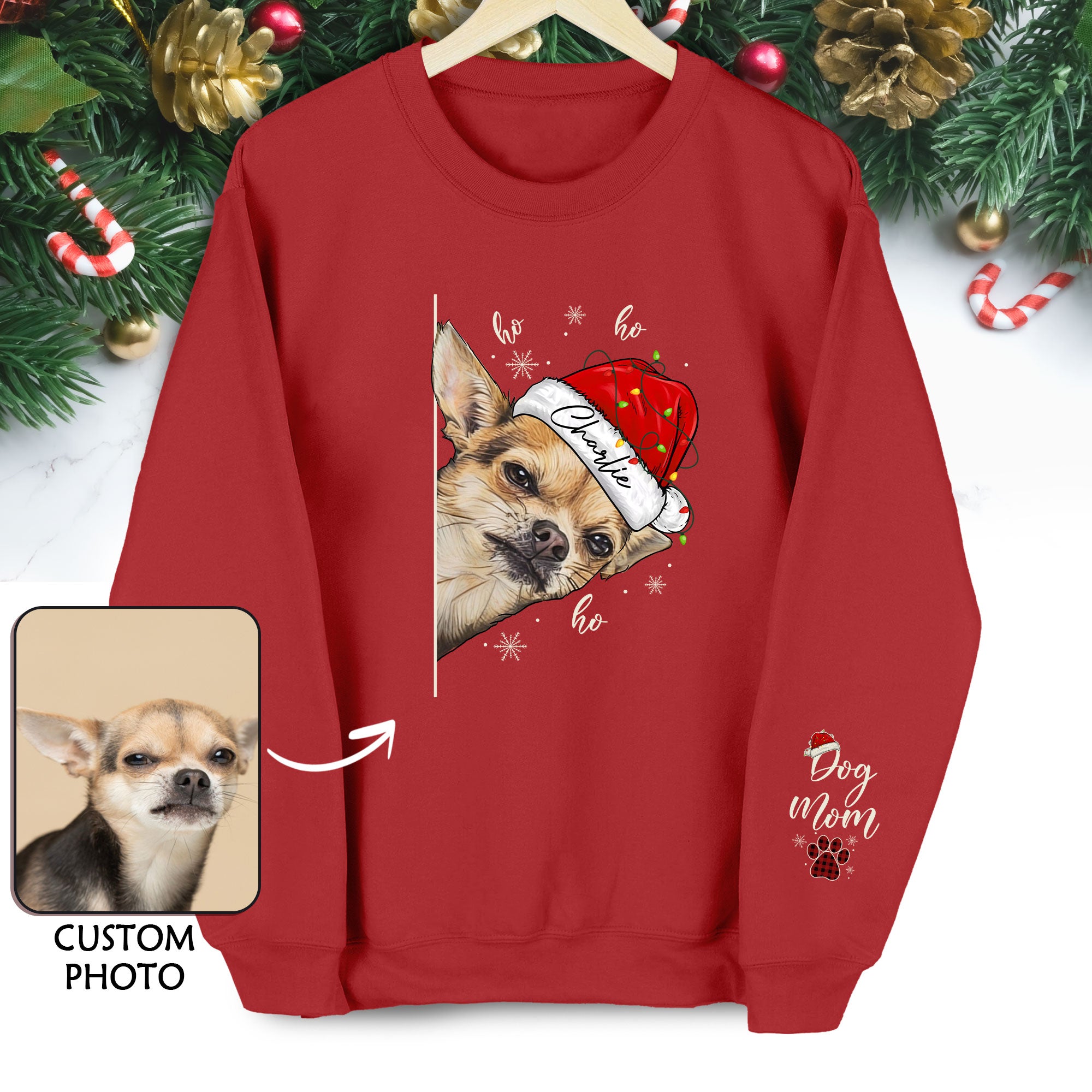 Custom Dog Mom Sweatshirt – Personalized Pet Photo Gift