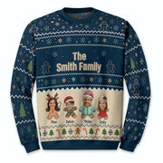 Personalized Gingerbread Family Ugly Christmas Sweater – Custom Name & Photo Holiday Sweatshirt Gift