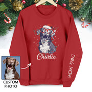 Custom Christmas Pet Portrait Sweatshirt – Personalized Dog Mom Gift – Holiday Pet Illustration