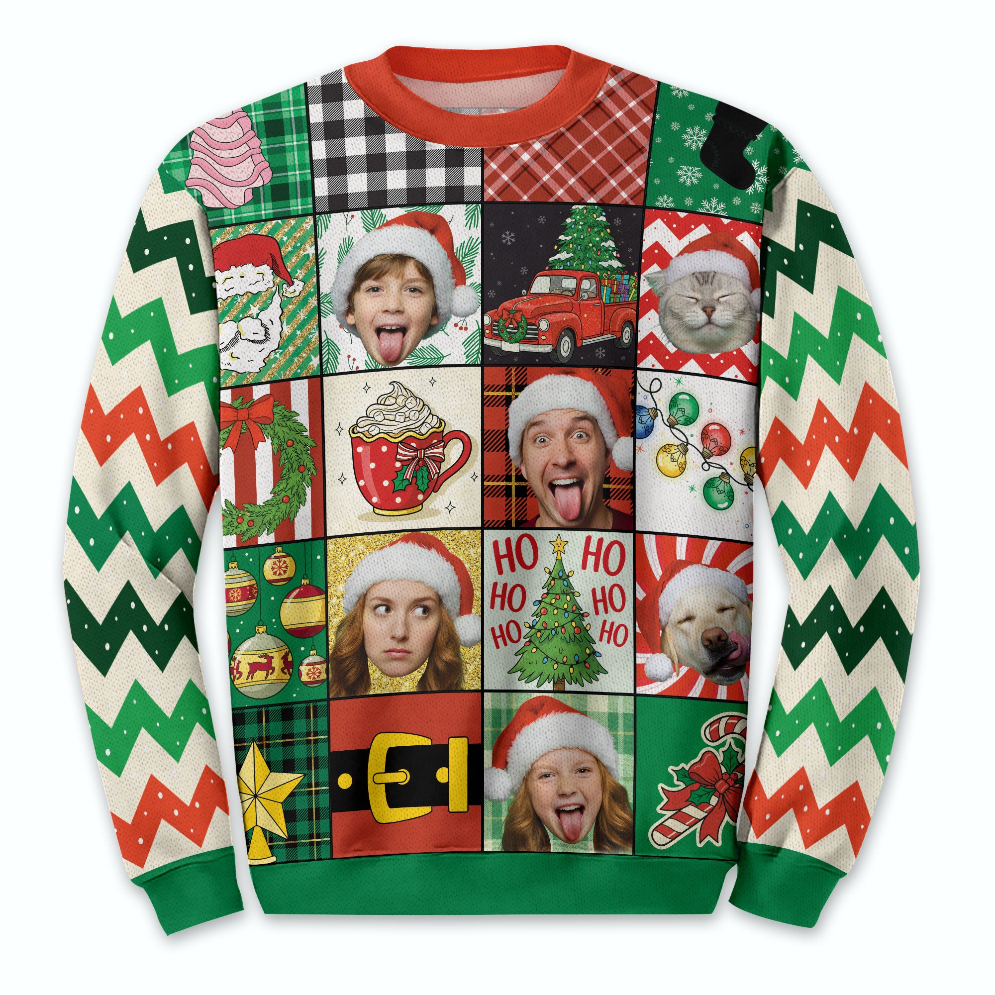 Custom Ugly Christmas Sweater – Personalized Photo Holiday Sweater for Family, Pets & Gifts