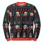 Custom Ugly Christmas Sweater – Personalized Photo Holiday Knit for Family, Pets & Festive Gifts
