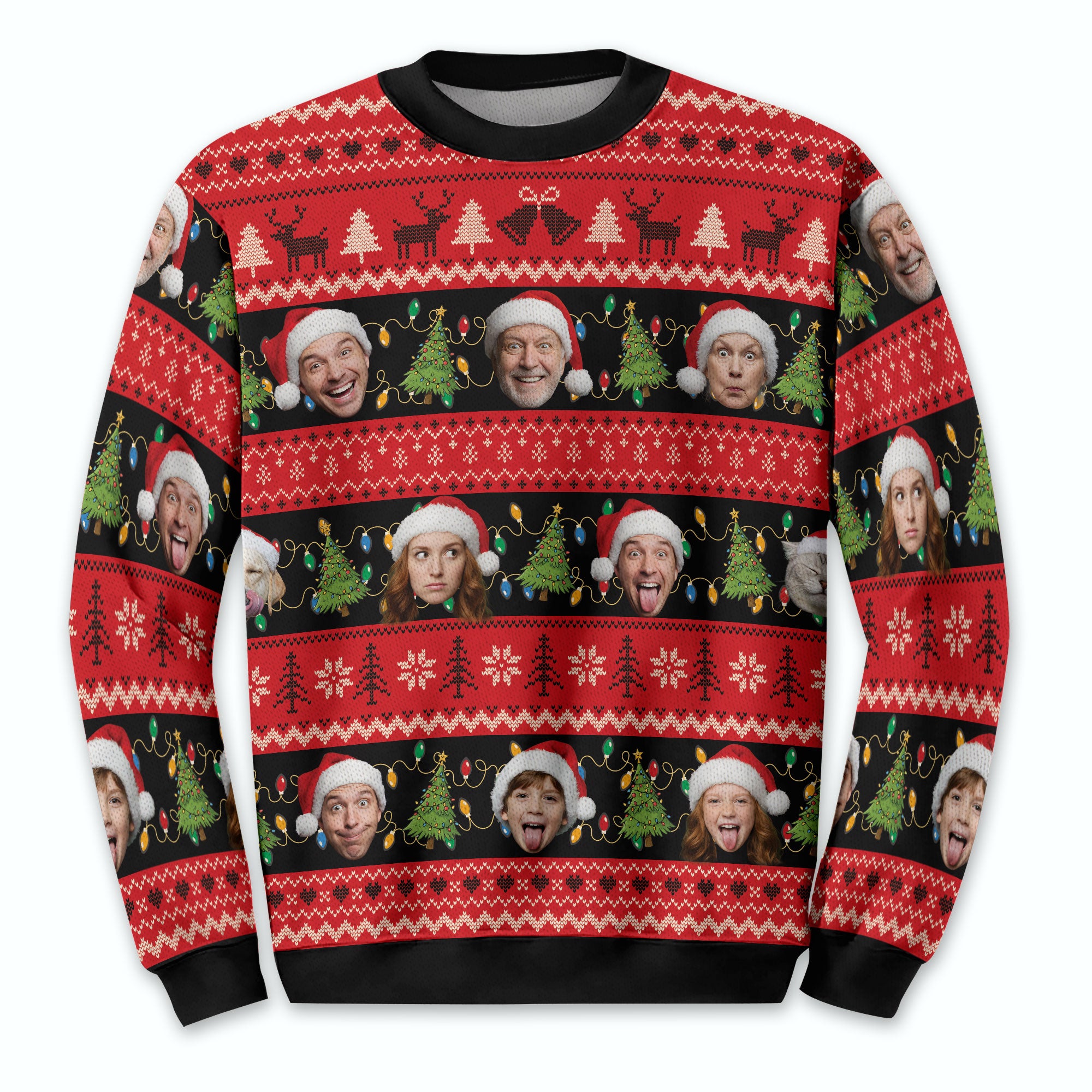 Custom Ugly Christmas Sweater – Personalized Photo Festive Knit for Family, Pets & Holiday Gifts
