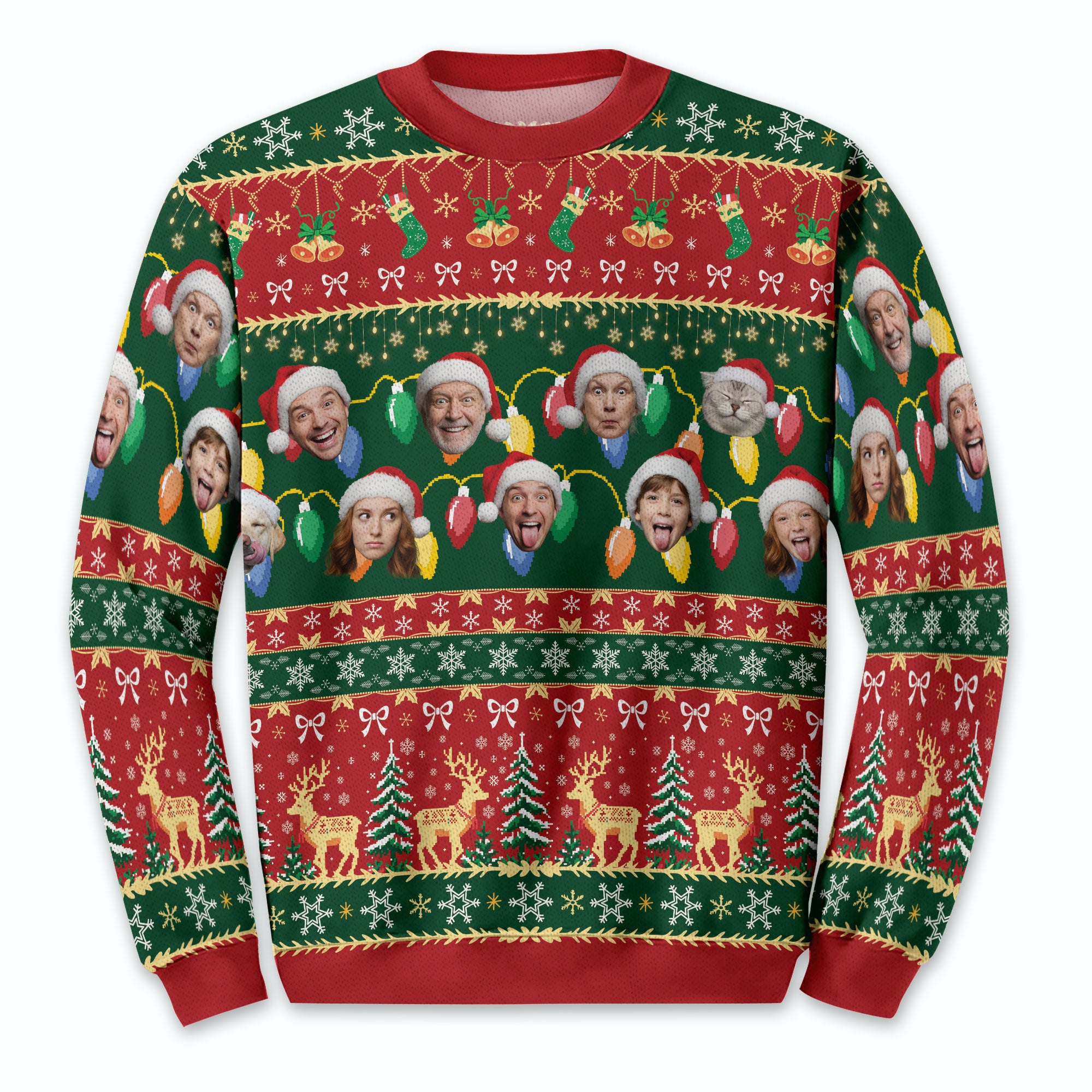Custom Ugly Christmas Sweater – Personalized Photo Holiday Knit for Family, Pets & Festive Celebrations