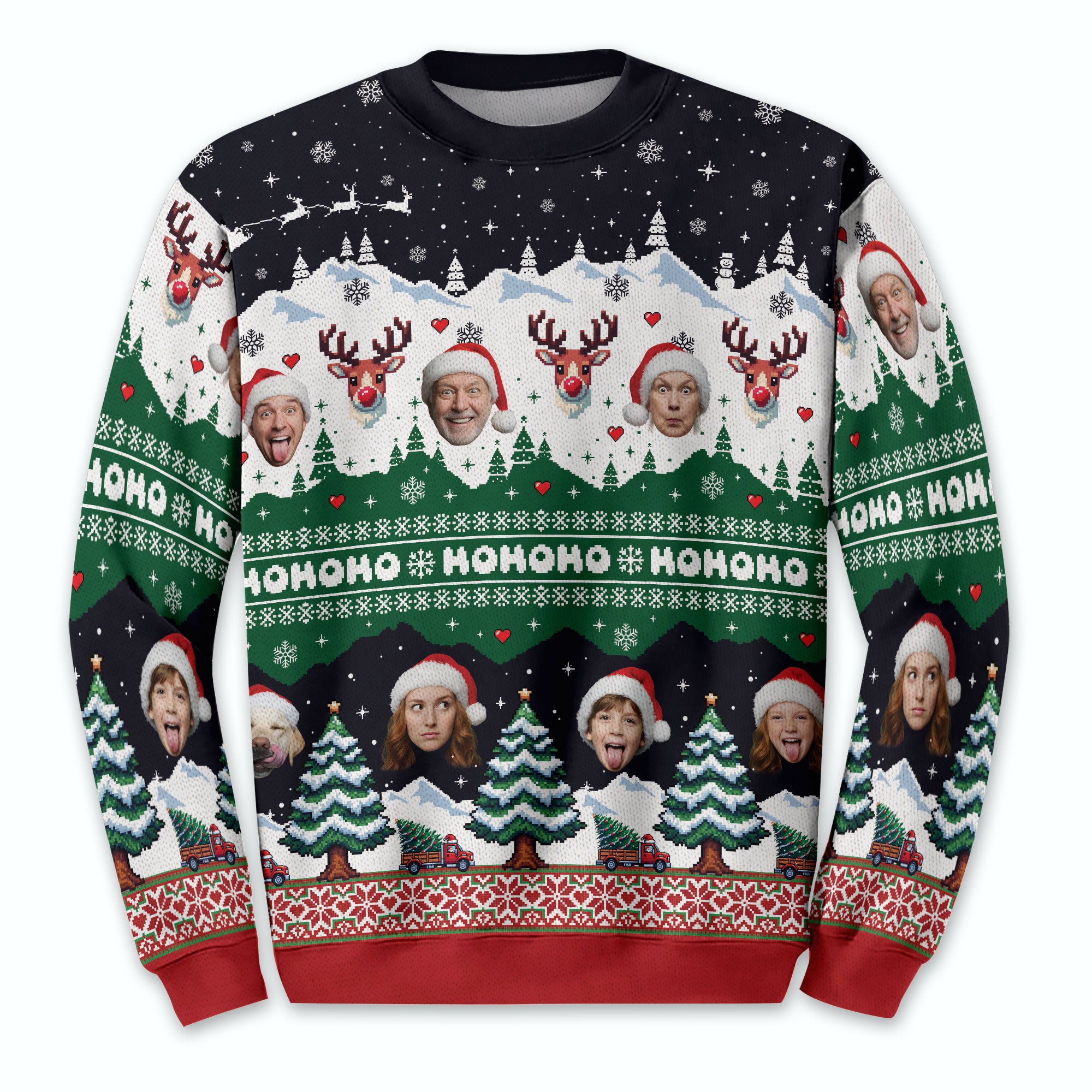 Custom Ugly Christmas Sweater – Personalized Photo Winter Holiday Knit for Family, Pets & Fun Gifting