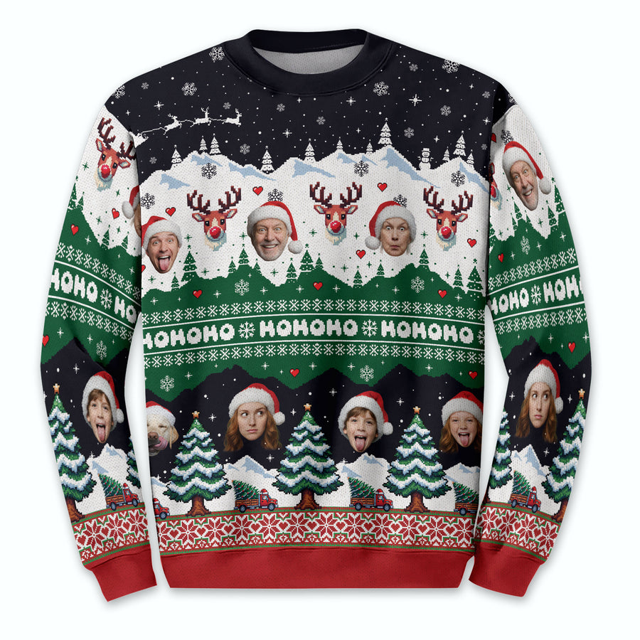 Custom Ugly Christmas Sweater – Personalized Photo Winter Holiday Knit for Family, Pets & Fun Gifting