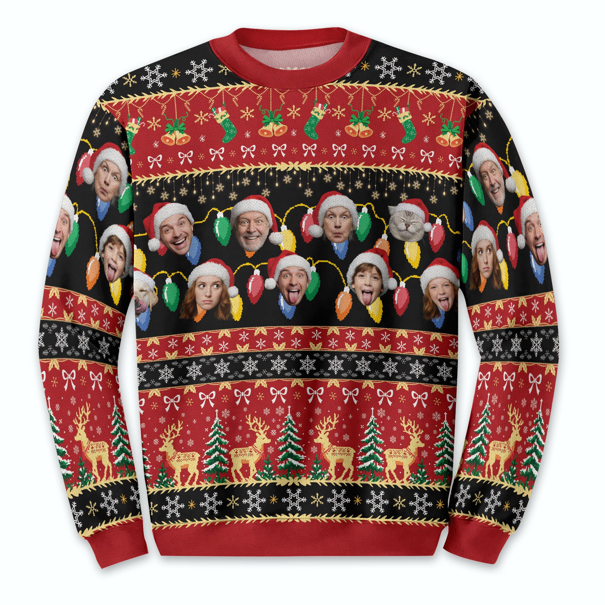 Custom Ugly Christmas Sweater – Personalized Photo Festive Knit for Family, Pets & Holiday Laughs