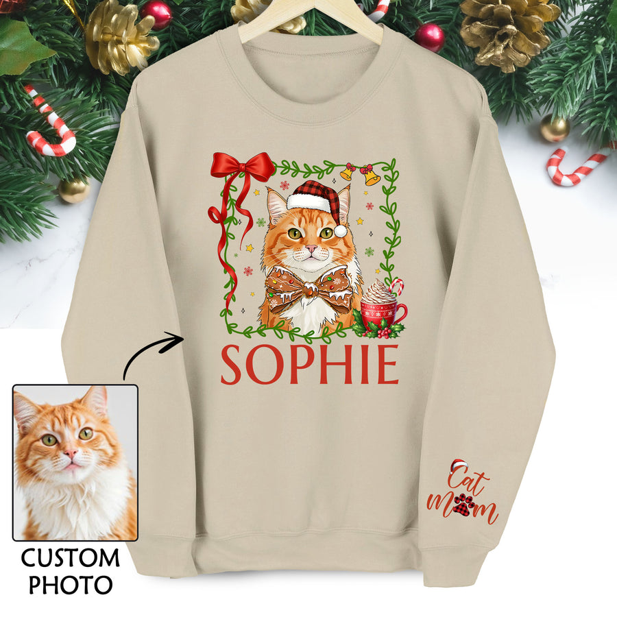 Personalized Cat Mom Sweatshirt – Holiday Sweatshirt for Women