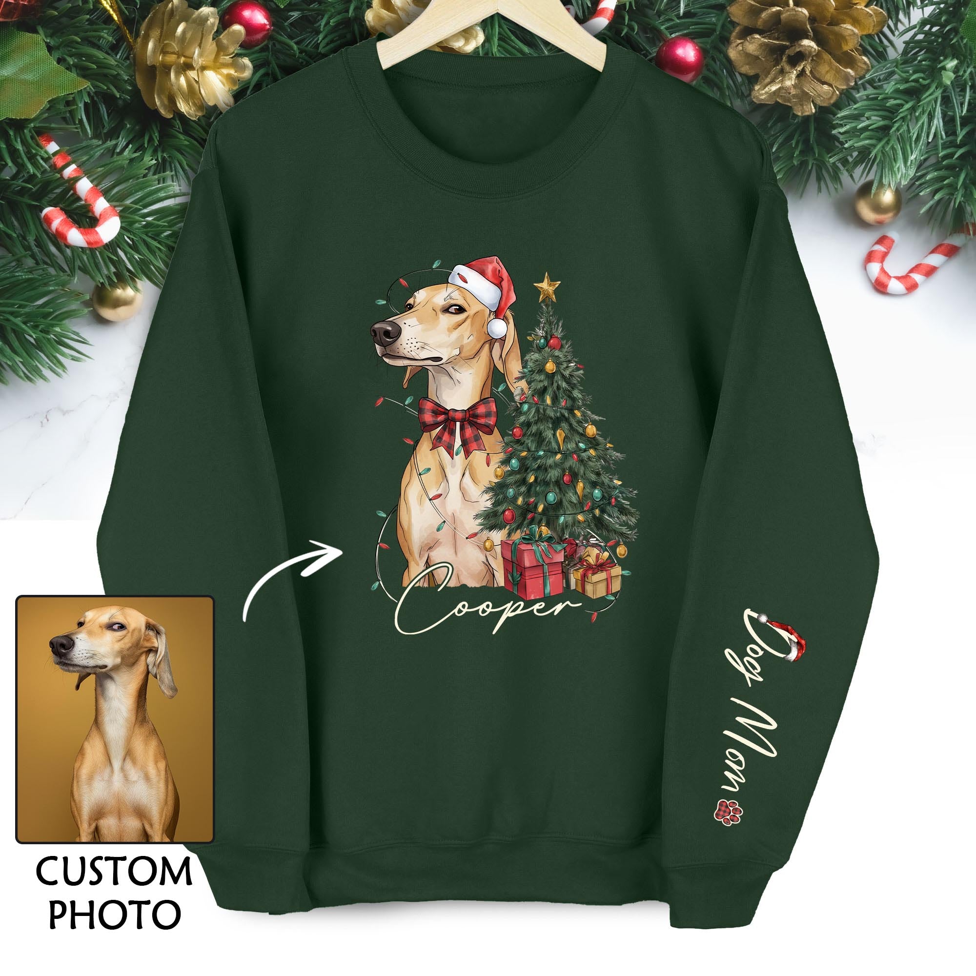 Personalized Dog Mom Sweatshirt, Christmas Sweatshirts For Women, Dog Mom Gift