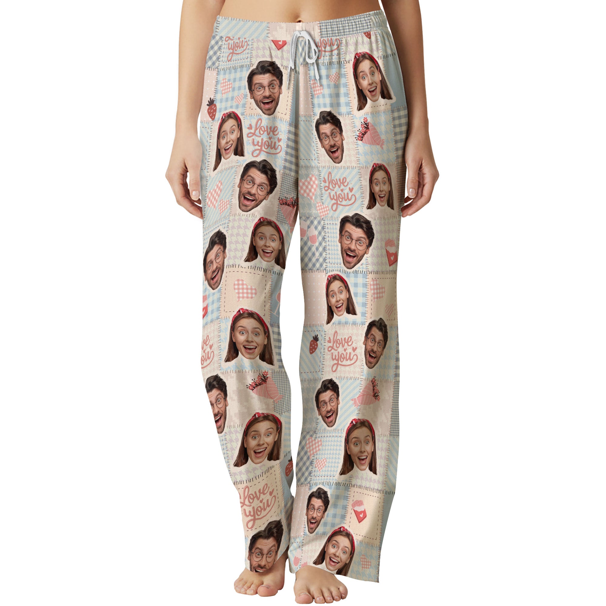 Personalized Couples Pajama Pants – Custom Name Matching Christmas PJs Gift for Men Women Sleepwear