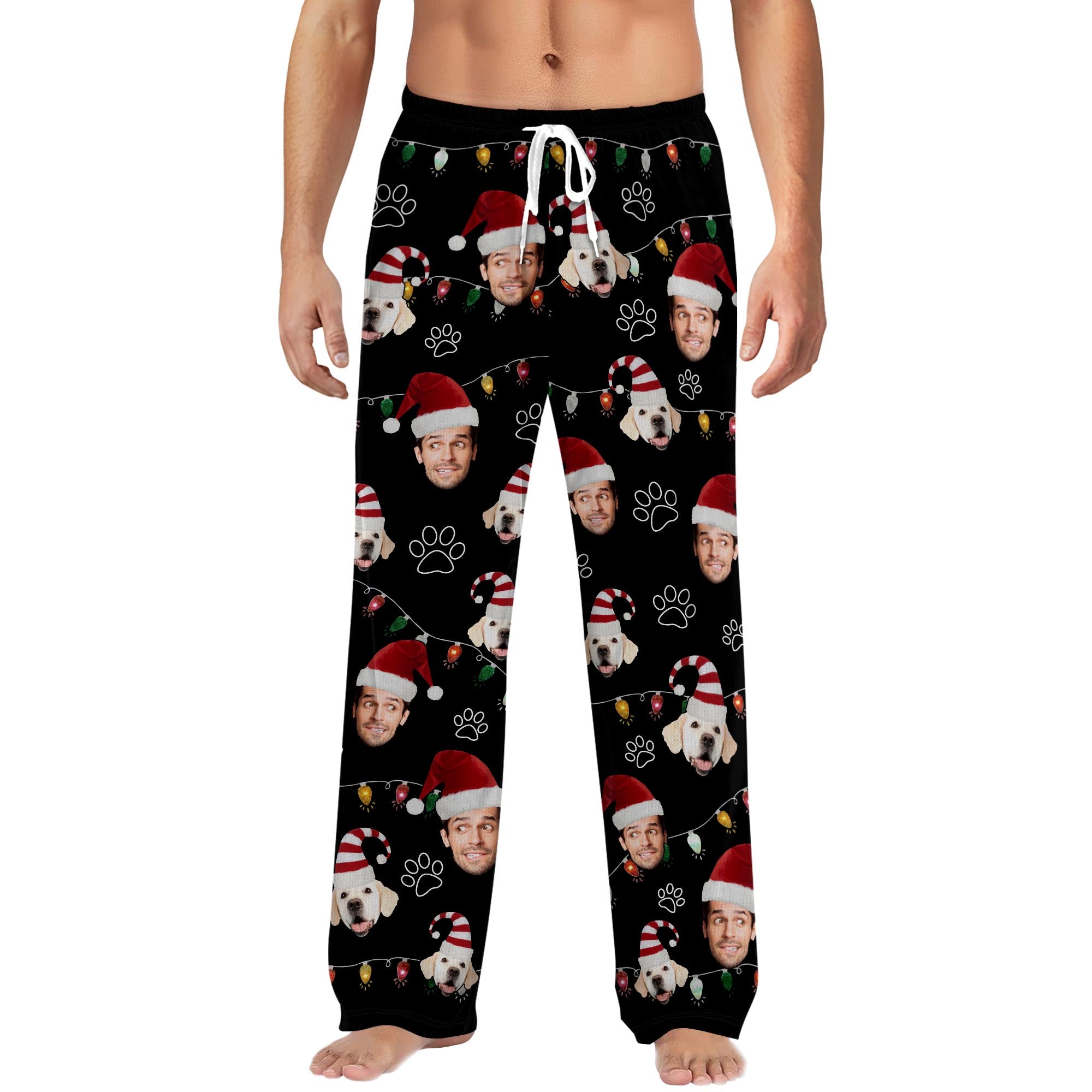 Custom Pet Face Pajamas – Cute Christmas Matching PJs for Dog Moms & Dads
