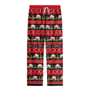 Custom Pet Christmas Name Pajama Pants – Personalized Dog Photo Holiday Lounge Wear
