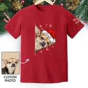 Custom Pet T-Shirt – Personalized Dog Photo Shirt, Christmas Gift for Women Dog Mom
