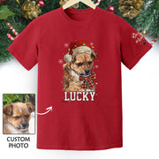 Custom Dog Shirt – Personalized Pet Photo T-Shirt, Holiday Gift for Dog Mom