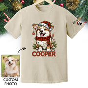 Personalized Pet Lover T-Shirt – Custom Dog Photo Christmas Shirt, Gift for Women
