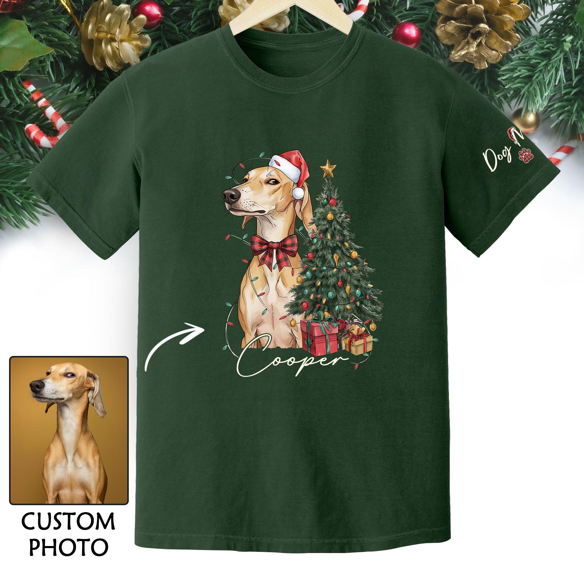 Custom Pet Photo Shirt – Personalized Dog Christmas Shirt, Perfect Gift for Pet Lovers