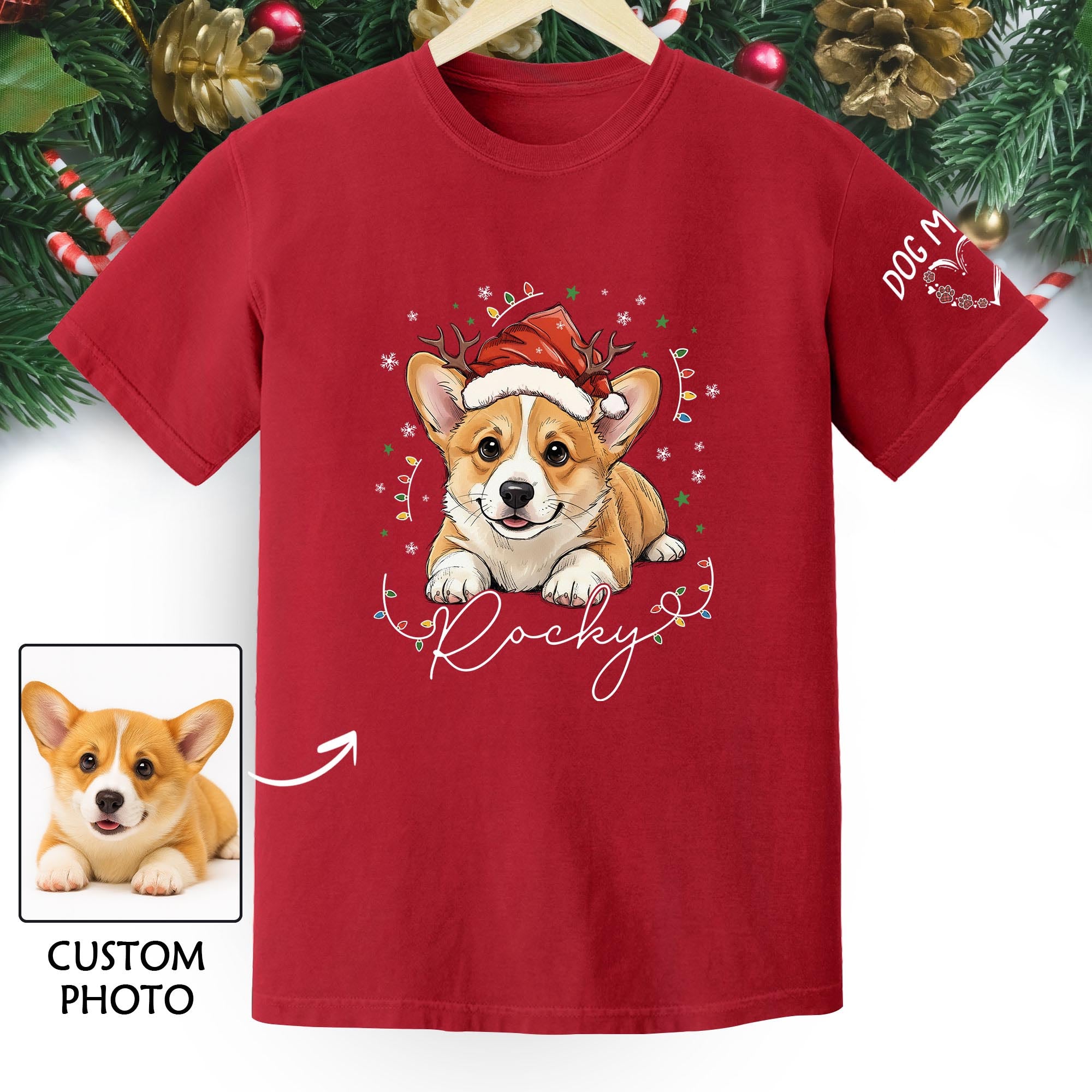 Personalized Pet Christmas Shirt – Custom Dog T-Shirt, Cute Holiday Gift for Pet Lovers