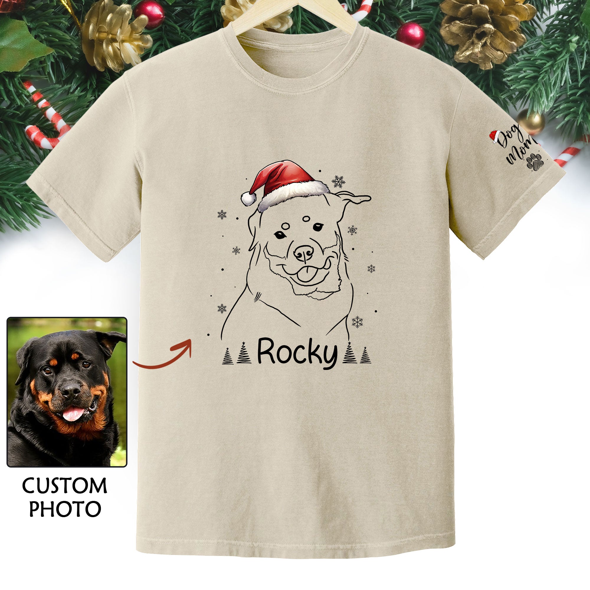 Custom Pet T-Shirt for Dog Moms – Personalized Dog Photo Tee, Perfect Gift for Pet Lovers