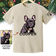 Custom Dog Mom T-Shirt – Personalized Pet Portrait & Name, Cute Dog Lover Gift