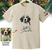 Custom Dog Lover T-Shirt with Name & Sleeve Print – Personalized Pet Graphic Tee