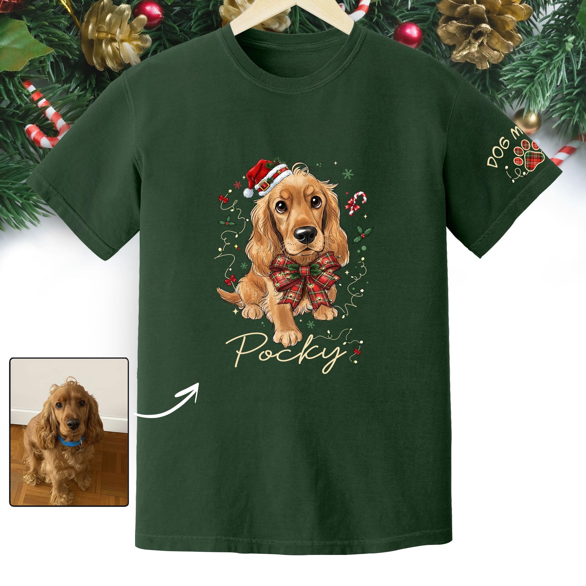 Personalized Dog Mom Shirt, Dog Mom Gift, Christmas Shirts For Women