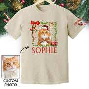Custom Pet Christmas Shirt – Personalized Cat Photo Tee, Funny Holiday Gift for Cat Lovers