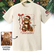 Custom Pet Christmas Shirt – Personalized Cat Photo Tee, Funny Holiday Gift for Pet Lovers