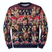 Custom Christmas Face Sweatshirt – Personalized Funny Holiday Photo Sweater