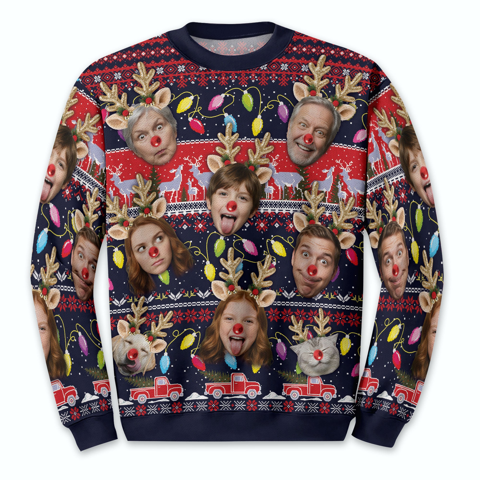 Custom Christmas Face Sweatshirt – Personalized Funny Holiday Photo Sweater