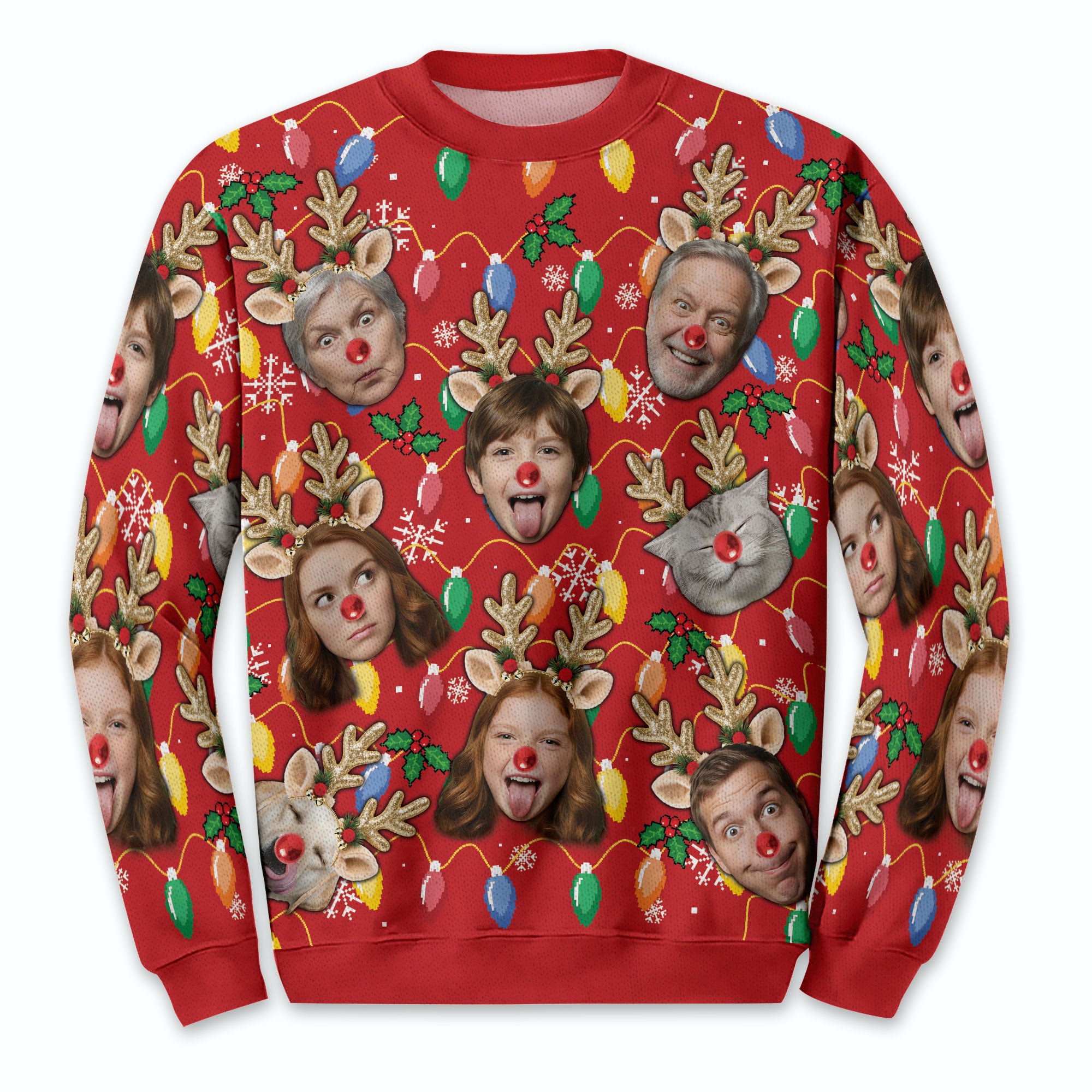 Personalized Christmas Face Collage Sweatshirt – Funny Matching Gift