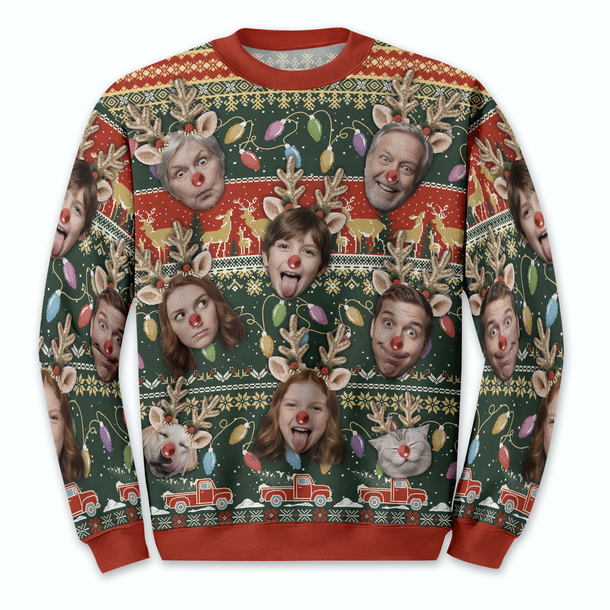 Unique Personalized Christmas Face Sweater – Perfect Holiday Party Outfit