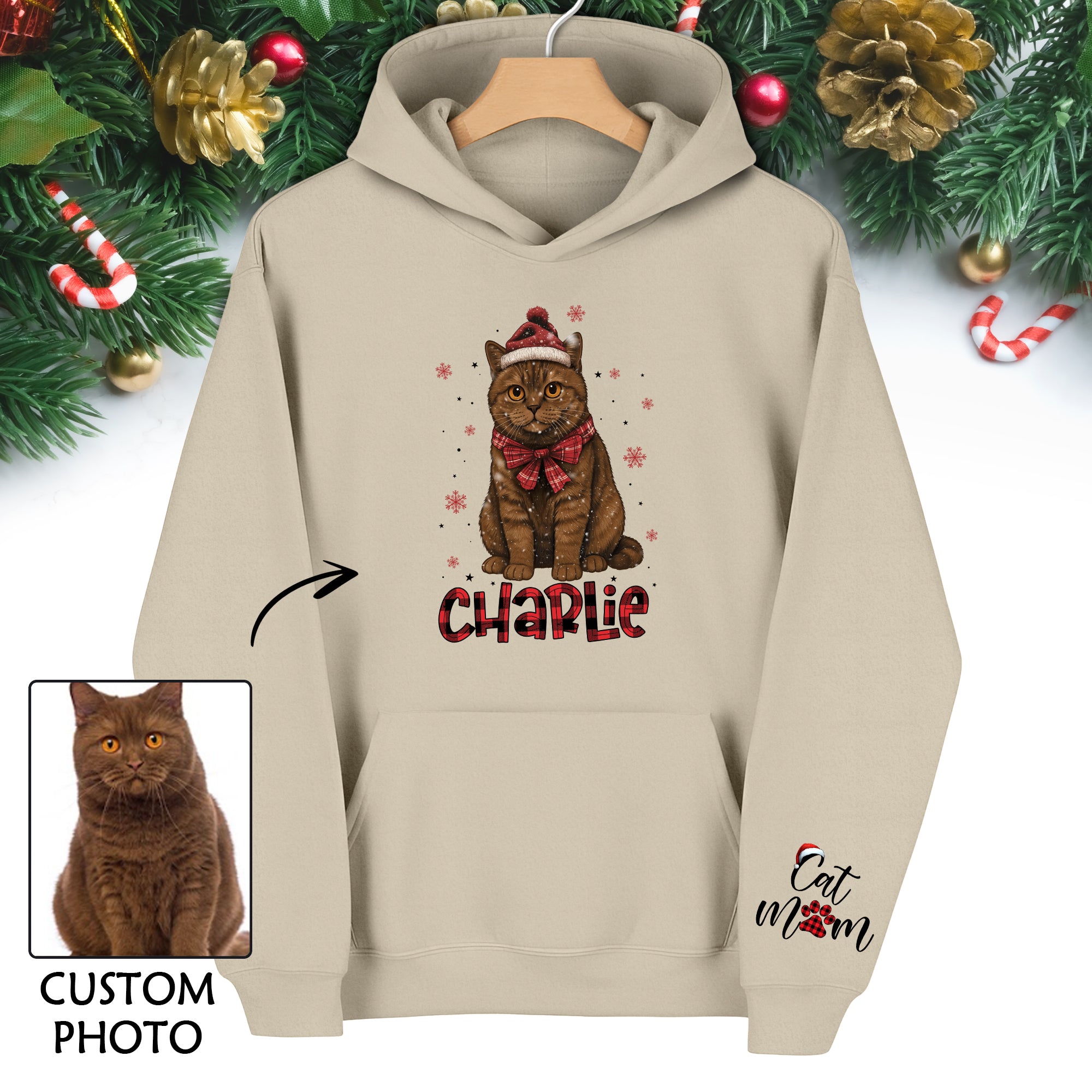 Custom Cat Hoodie – Personalized Photo Hoodie for Pet Lovers